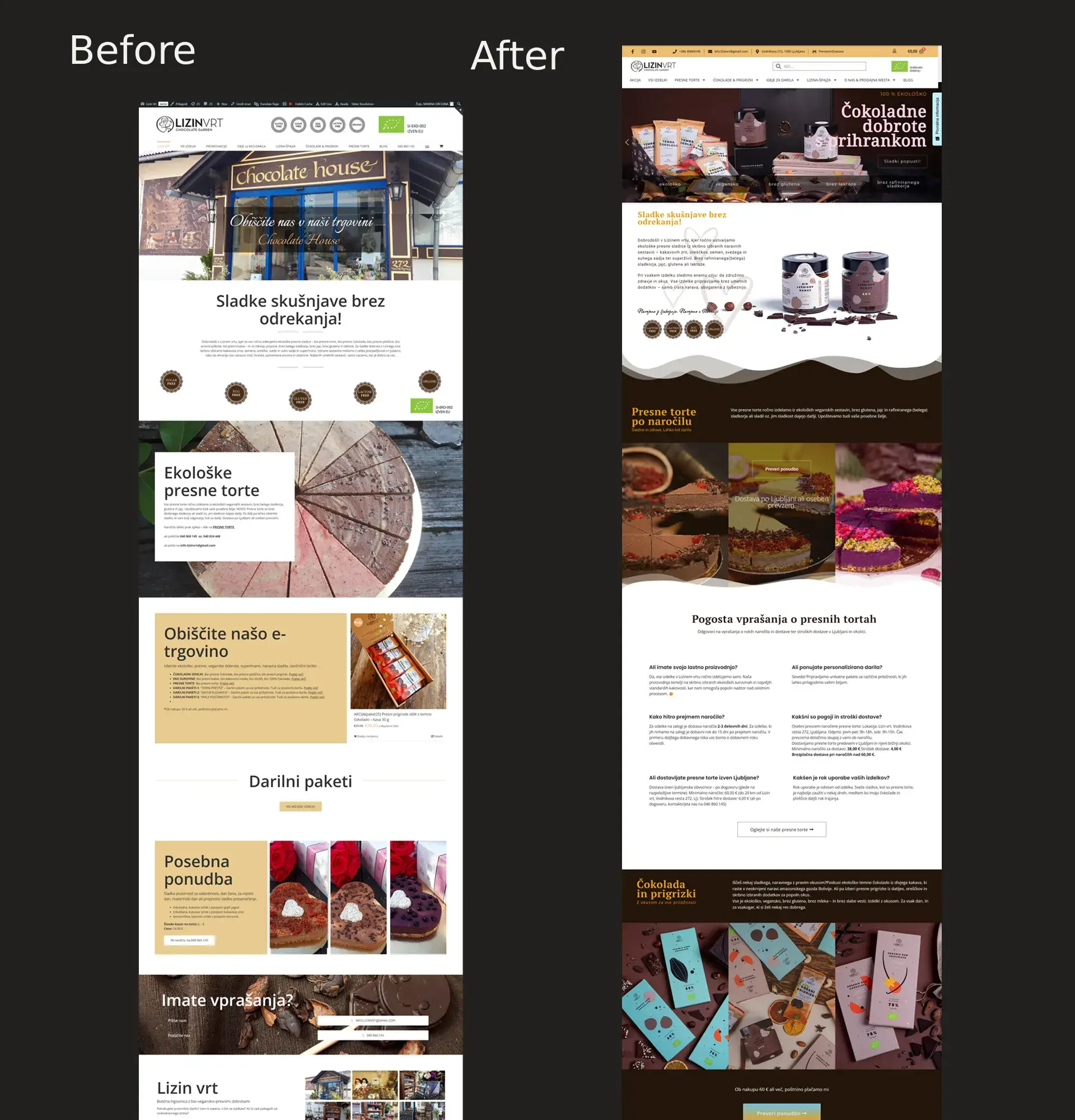 Redesign beforea and after